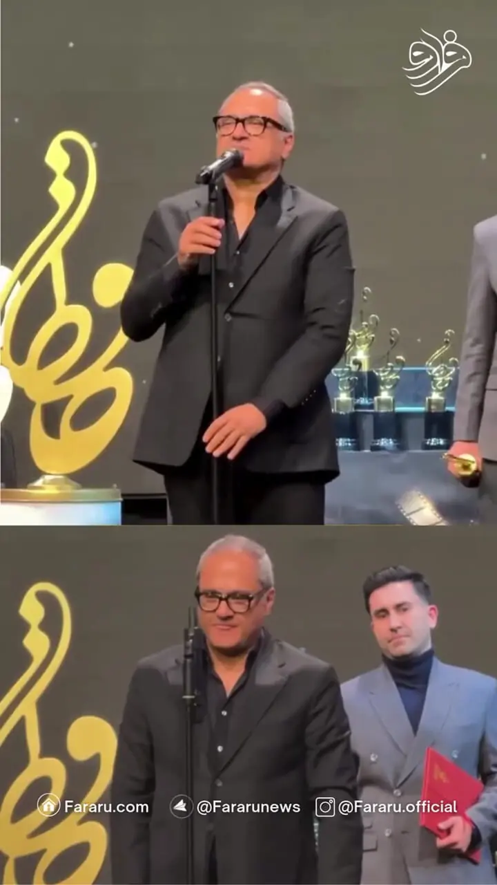 دردسر بامزه رامبد جوان با میکروفون در جشن حافظ